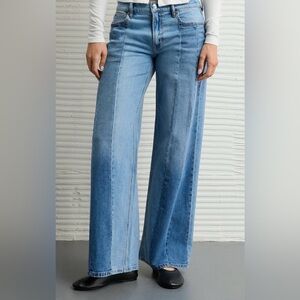 AE American Eagle Patchwork Jeans low rise size 6 NWT